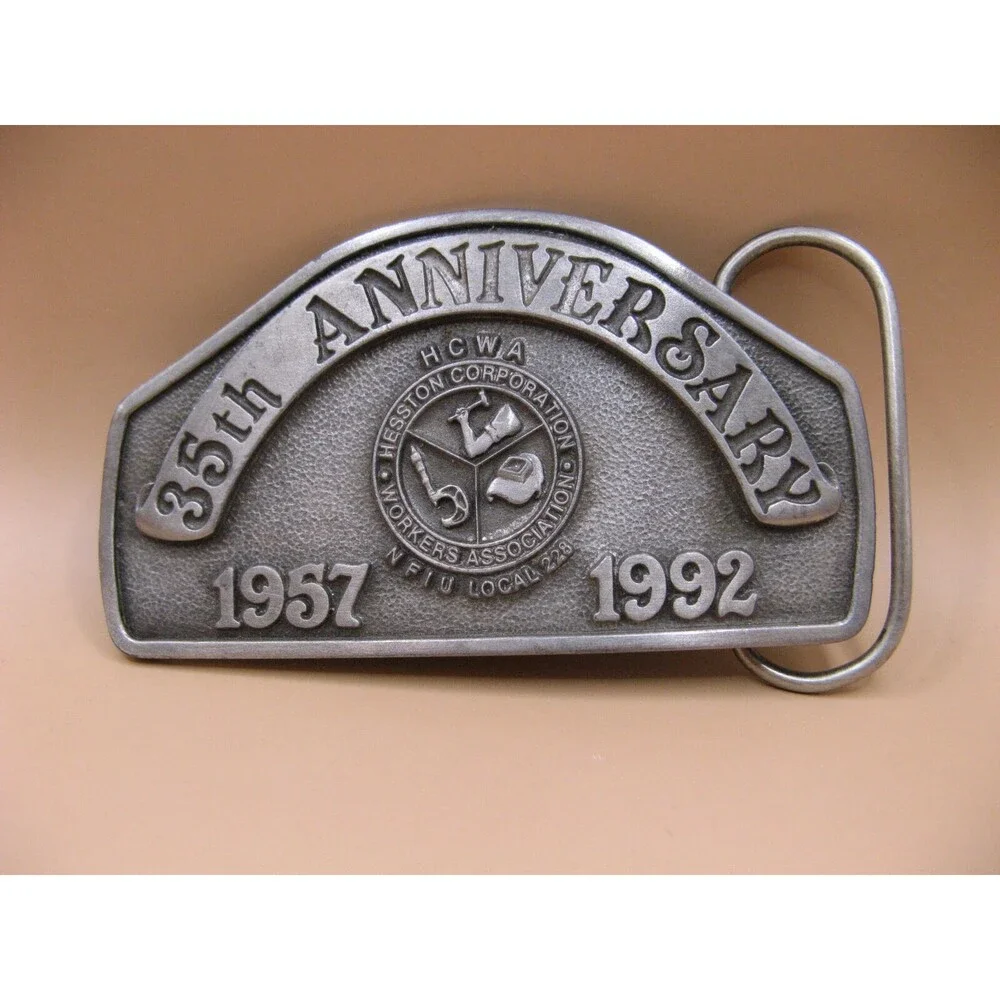 HWCA Hesston Corporation 35th Anniversary Belt Buckle Siskiyou Oregon Made USA